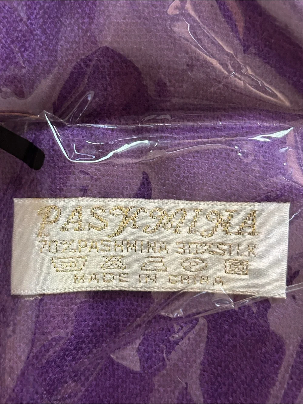 NWT Premium Pashmina Shawl Wrap Scarf - Deep Purple 30% Silk Fringe
